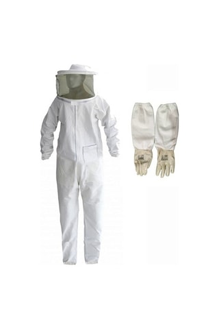 Sedef Beekeepıng Arıcı Tulum Maske + Arıcı Uzun Eldiven Kıyafet Set XL