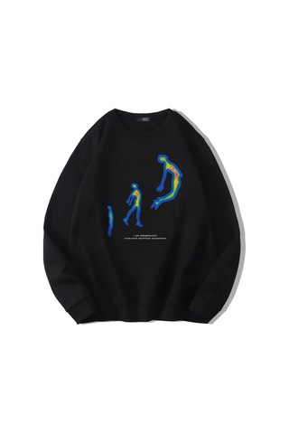 Brz Collection Unisex Oversize Evolving Coolane Sweatshirt Siyah