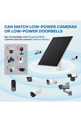 Besthome1 Dream011 Siyah Etfe Güneş Paneli 365 Gün Yüksek Verimli Kristal Silikon Güvenlik Kamerası Şarj Cihazı