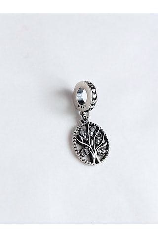 Gümüş Işıltılı Aile Yaşam Ağacı Pan Tasarım Charm