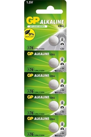 GP A76-C5 LR44 (AG13) 1.5V Alkalin Düğme Pil 5'li
