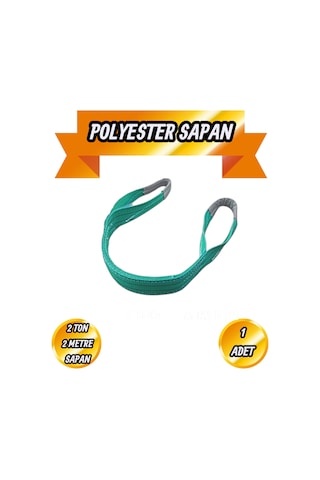 Sapan Polyester Spanzet 2 Ton 2 Metre Su Yeşili Sağlam Yük Kaldırma Taşıma İndirme Halat