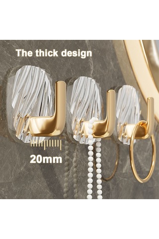 Reedark "dayanıklı Yapışkan Duvar Kancaları - 4 Adet, Şapka, Anahtar, Havlu Asmak İçin" Şeffaf