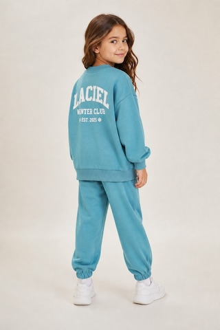 Eray Alp Kids Unisex Çocuk Turkuaz Baskılı Eşofman Takımı Günlük Rahat Kombin Mavi