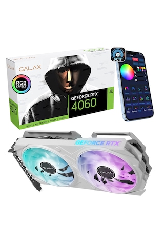 Galax Geforce RTX 4060 EX White 46NSL8MD8NWE 8 GB GDDR6 128 Bit Ekran Kartı