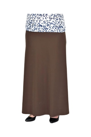 Kadın Uzun Lastikli Kalem Etek Bgl-st04727 Açık Kahverengi