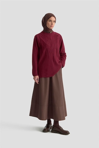 Armine Başak Desenli Kazak 25kd7006 Bordo Bordo