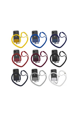 Hfambition Ev Kullanıma Uygun Yüksek Kaliteli Dayanıklı Kolye Askılı Telefon Tutucu - Koyu Gri Sabit Kumaş + Koyu Gri Yumuşak İp Telefon Kılıfı Yok Çok Renkli