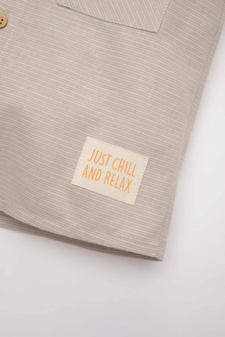 DeFacto Erkek Bebek Dokuma Etiketli Kısa Kollu Basic Düz Gömlek C3417A524SMBG269 Bej