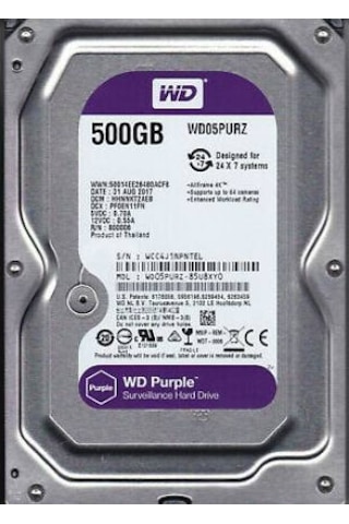 WD Purple WD05PURZ 3.5" 500 GB 5400 RPM SATA 3 HDD WD Purple WD05PURZ 3.5" 500 GB 5400 RPM SATA 3 HDD