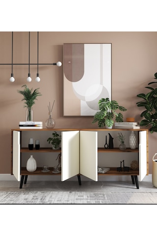 Latina Modern Konsol 180 CM Ceviz - Beyaz