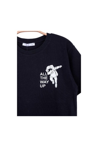 Nk Kids Erkek Çocuk Pamuklu All The Way Up Yazılı T-shirt-14001-siyah Siyah