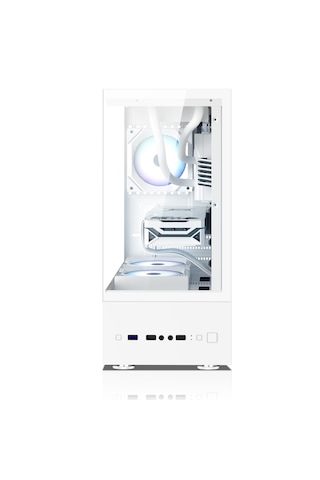 Zoko Smıle Beyaz 5x12cm Argb Fanlı Temper Camlı Atx Akvaryum Kas