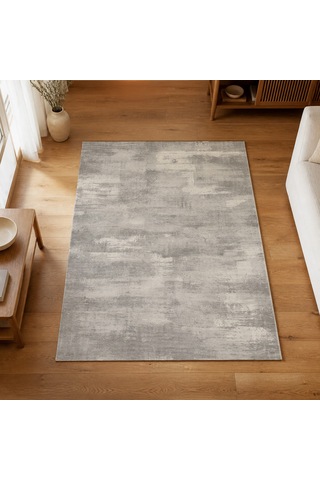 Kartela Halı Vintage Halı Kaymaz Taban Makinede Yıkanabilir Halı Açık Gri - 60 X 90 Cm