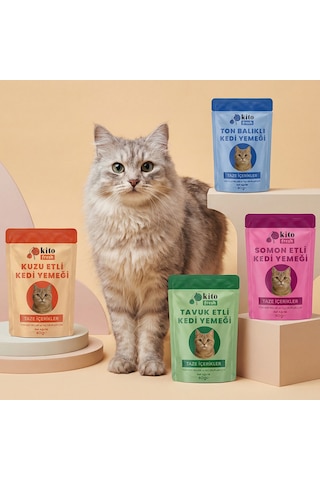 Kito Fresh Tavuk Etli Kedi Yemeği %100 Taze İçerikli Mama 80 G X 8 Adet