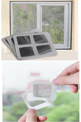 Büro Ev Ofis Yazlık İçin 10adet Yapışır Kapı Pencere Sineklik Ağı Yırtık Onarım Tamir Seti