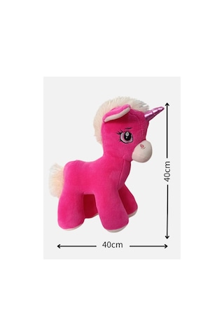 Peluş Boynuzlu At Pony Unicorn 40 Cm Çok Renkli