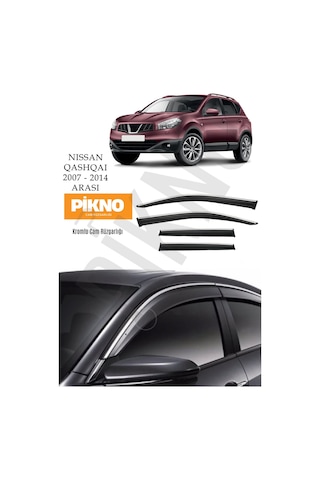 Nissan Qashqai 2007-2013 Kromlu Cam Rüzgarlığı 4'lü Set A+ Plus
