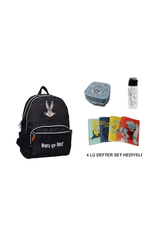 Looney Tunes Bugs Bunny Sırt Çantası Set Siyah