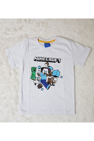 Mınecraft Çocuk Tişörtü-2-3 Yaş Beyaz Mınecraft Çocuk Tişörtü-2-3 Yaş Beyaz