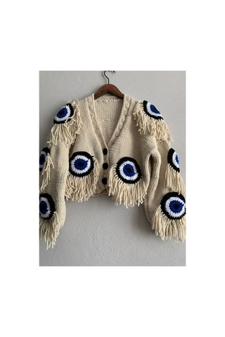 Hobilanka El Örgüsü Crop Hırka Oyuncak En Boy 50 50 Cm Şeklindedir Çok Renkli