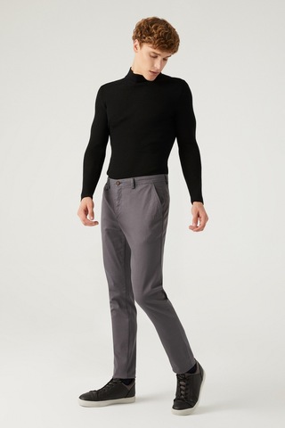 Twn Slim Fit Antrasit Armürlü Chino Pantolon 6ecc3s208232m