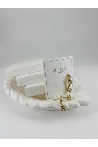 Zirkon Taşlı Pirinç Zirkon Küpe - Kp00322 Çok renkli