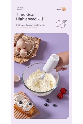 Novahub Kablosuz Şarj Edilebilir Beyaz Yumurta Çırpıcı Usb Beyaz