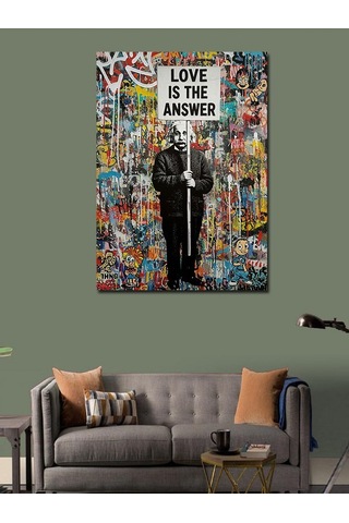 Kanvas Tablo "love İs The Answer" Grafiti 50cmx70cm
