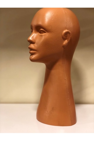 Bayan Kafa Manken Peruk Mankeni Eşarp Mankeni Cansız Manken Kahverengi