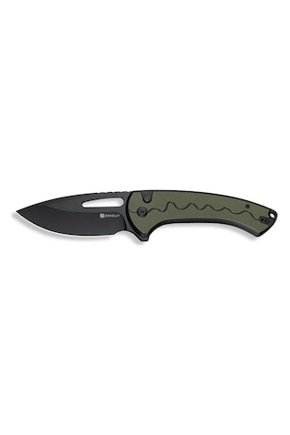 Sencut Squiggy Black / Green G10 Handle Black 9cr18mov Blade Kamp Çakı Yeşil