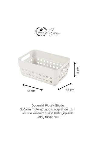 Organizer 350 Ml Plastik Organizer Sepet 3 Lü Set Çok Amaçlı Düzenleyici Saklama Kutusu Dolap İçi M Beyaz
