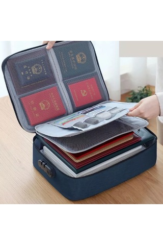 Lıtebag Şifreli Kilitli A4 Belgeler İçin Seyahat Düzenleyici 204905051 Mavi