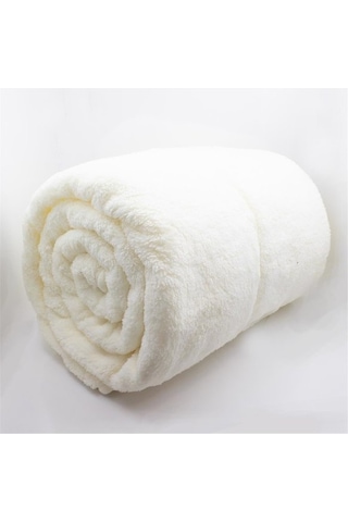 Mulberry Wellsoft Battaniye Dört Mevsim Televizyon Battaniyesi Peluş Polar Battaniye Tek Kişilik 170 x 230 Beyaz