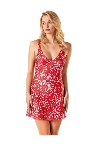 Ang Butik Kadın Şık Desenli Saten Gecelik Takımı Yılan Desen