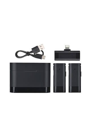 Hfambition İki Mikrofonlu Kablosuz Yaka Mikrofonu, Şarj Kutusuyla, Gürültü Engelleme, İphone/ios İçin Canlı Yayın Ve Röportajlar