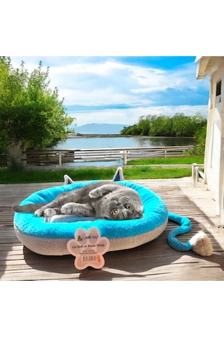 Kapella Lüks Kedi ve Köpek Yatağı Gri Kuyruklu