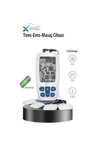 X-pool Bataryalı 2 Kanallı Dijital Tens Ems Masaj Cihazı