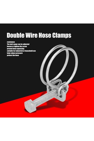 Samdoo 201 Paslanmaz Çelik Çift Tel, Korozyona Dayanıklı, Ayarlanabilir Hortum Klipsi, 19-22 Mm Aralığı