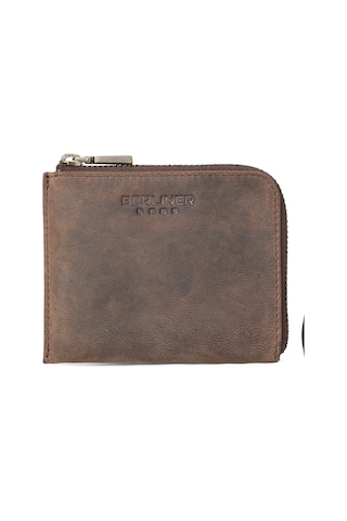 Berliner Bags Mark Deri Bozuk Para Cüzdanı Unisex Mini Cüzdan Küçük Boy Vintage Espresso