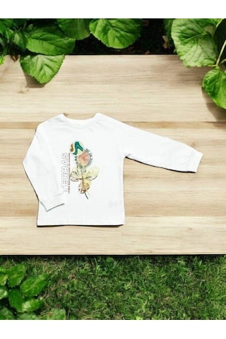 Çikoby Erkek Çocuk Terras Yazılı Sweatshirt-14863 Ekru