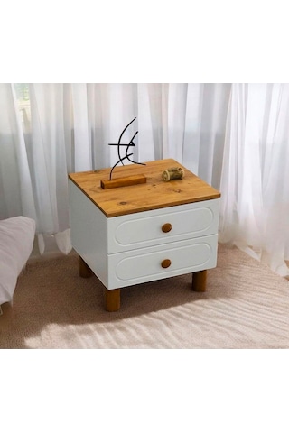 Pema Home Bohem Masal %100 Mdf Komodin Beyaz - Ceviz