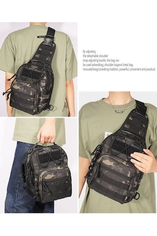 Oxford 600d Kumaş Omuz-göğüs Çantası Kamuflaj Kamuflaj