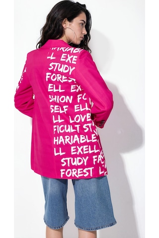 Hiccup Msn Oversize Krep Blazer Ceket Parlak Pembe