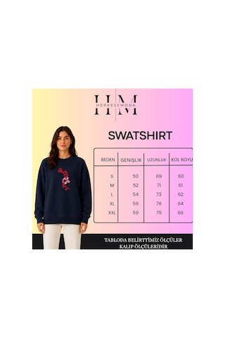 Herkesemoda Yes Yazılı Baskı Detaylı Şardonlu 2 İplik Bisiklet Yaka Sweatshirt Yeşil