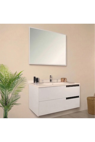 Kobos Eylül 100 Cm Banyo Dolabı Seti Bianco Beyaz