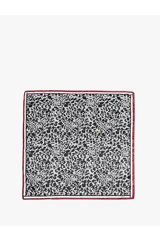 Koton Hayvan Desenli Kare Saten Fular Bandana Siyah 7wak50242aa