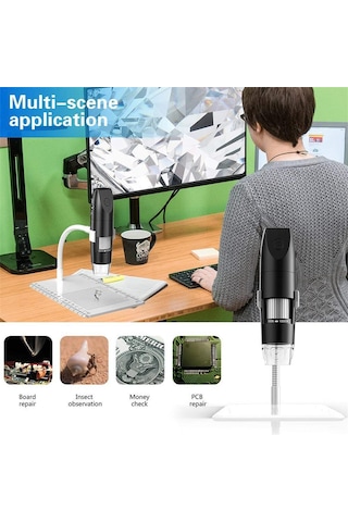 Avp 2.0mp 1000x Wifi 1080p Kablosuz Dijital Mikroskop Siyah Renk