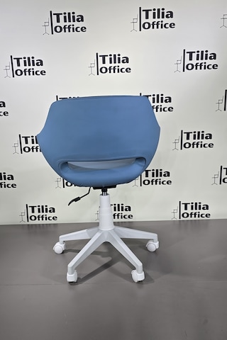 Monaco Çalışma Kesim Çocuk Koltuğu Beyaz Ayak Açık Mavi