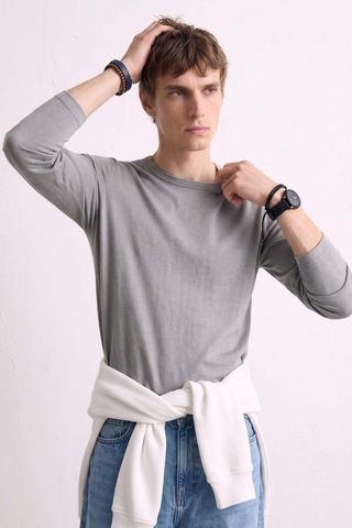 Barrels And Oıl Erkek Bisiklet Yaka İnce Sweatshirt 5074 - Açık Haki Açık Haki